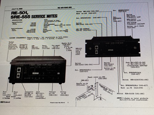 Roland 501 service - service,